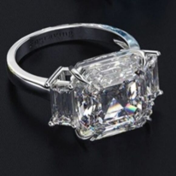 White Lab-Created Sapphire 3-Stone Ring Sterling Silver | Kay Gorgeous Lab Grown Sapphire 3 Stone Sterling Silver Ring